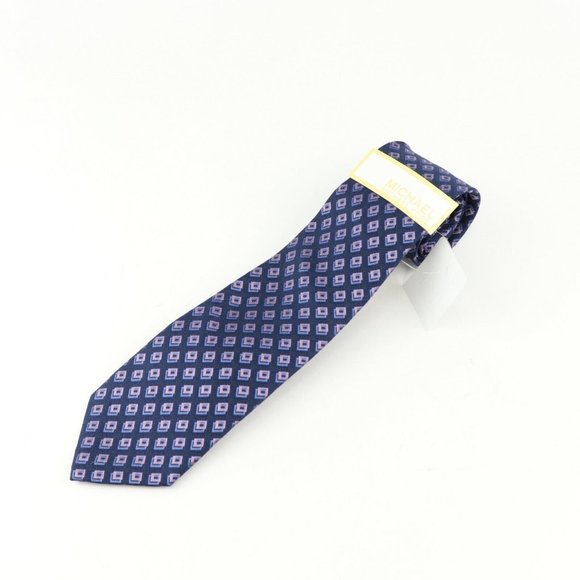 Michael Kors, Blue and Pink Squared Slim Men's Neck Tie - Picture 1 of 6